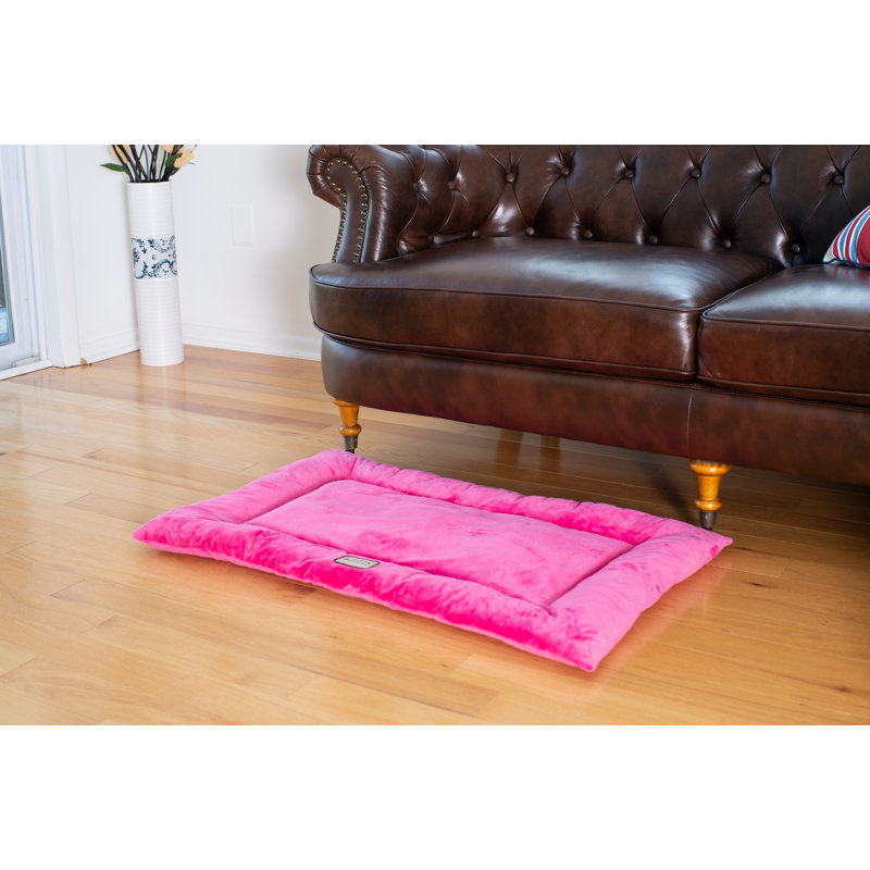 Tapis pour chien en velours doux, Grand (l 35 po x P 22 po x H 2 po), Rose