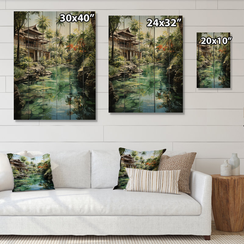 Bali Bliss Landscape V sur impression sur bois, H 20 po x l 10 po x P 0,78 po