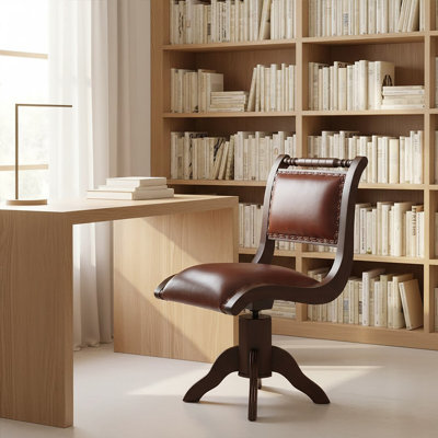 Wadhurst Leather Swivel Slipper Chair