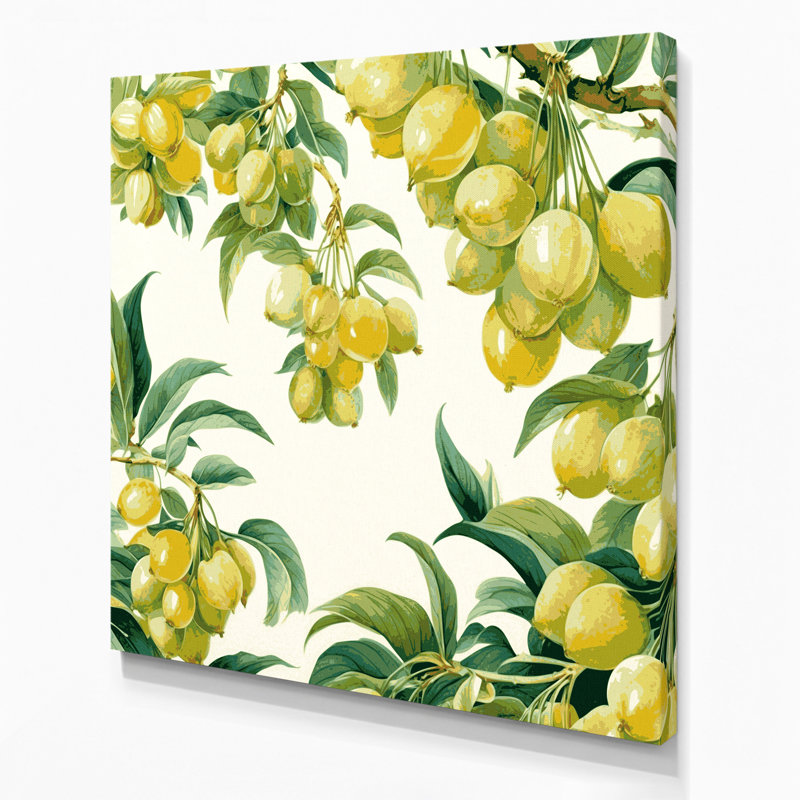 «Fruit Wampee», art mural sur toile vert, H 32 po x l 32 po