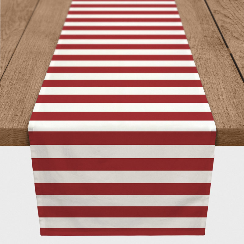 Chemin de table Lynda, 90 po x 16 po, Rouge, Rayé 2