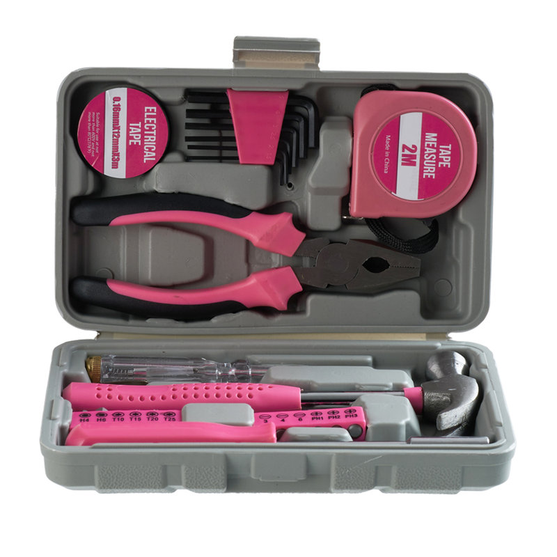 24pcs Household DIY Tool Kit, Pink