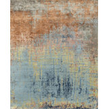 Contemporary One-of-a-Kind Rectangle 9' X 12' Hand Knotted Area Rug