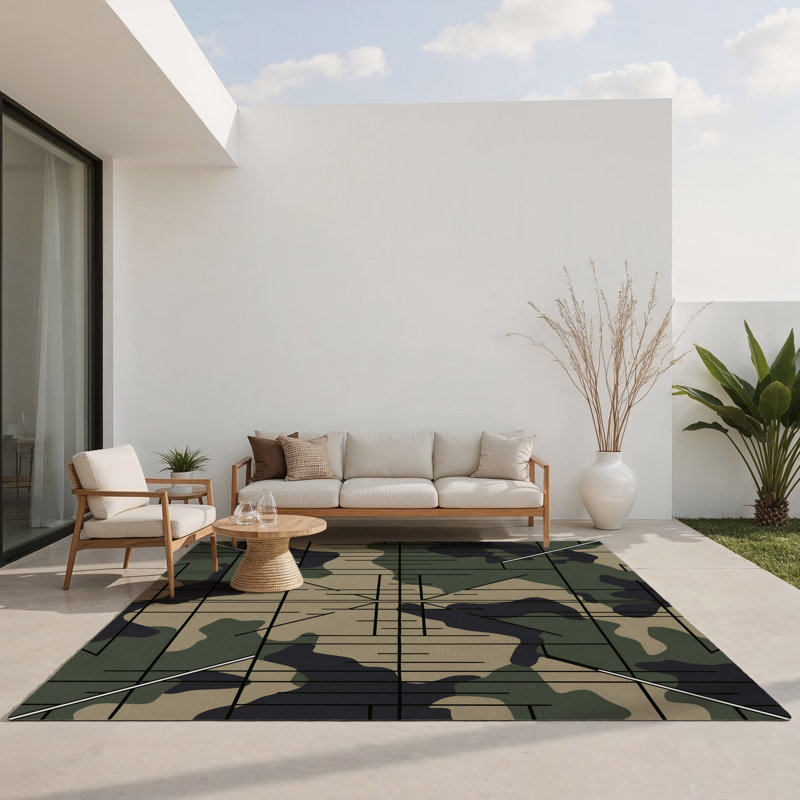 Tapis intérieur et extérieur à motif camouflage Vector, Rectangle 1 pi 6 po x 2 pi 6 po