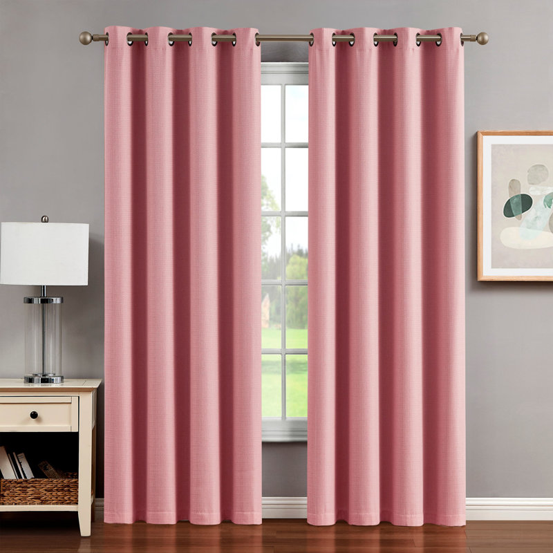 Nyasia Blackout Single Curtain Panel,  50' W x 96" L,  Coral
