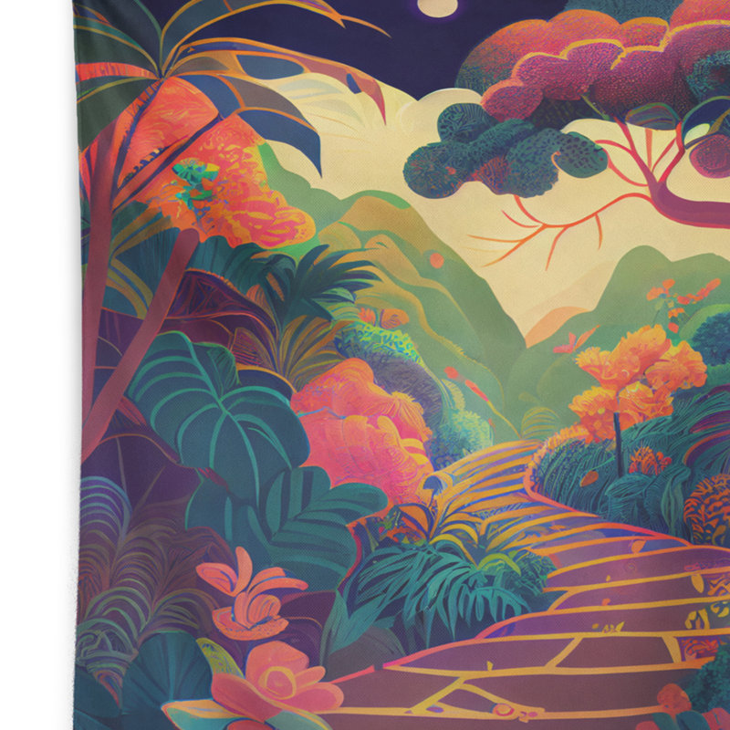 Tapisserie en polyester dans les montagnes colorées I, H 32 po x l 39 po