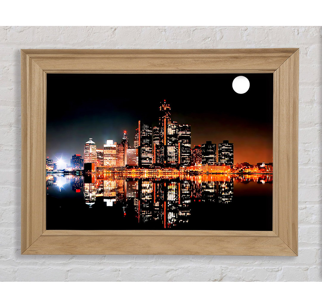 City Moonlit Reflections - Bilderrahmen Kunstdrucke