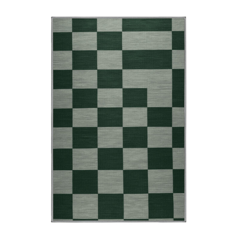 Tapis vert à carreaux lavable à la machine, Rectangle 8 pi x 10 pi