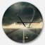 Yellow Yellow on the Dark Road - Horloge murale moderne-34140741