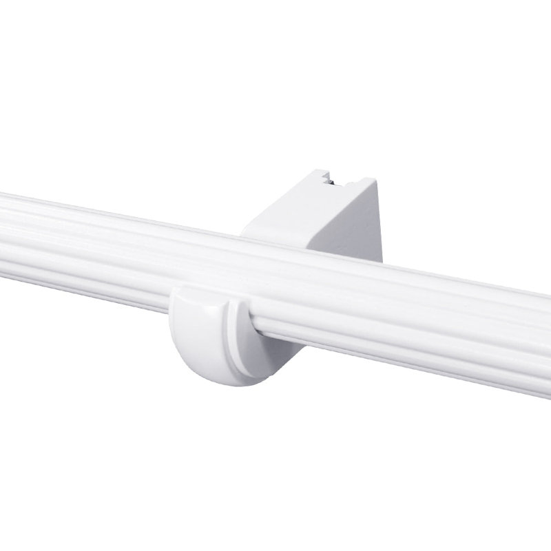 Ensemble de 1 tringle à rideaux en bois (1 3/8 po), Blanc