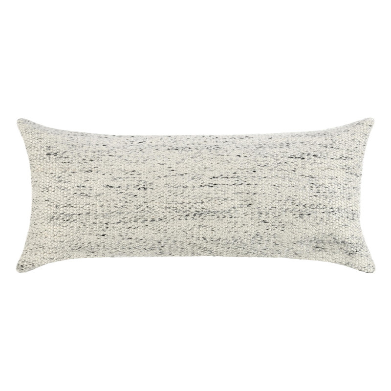 Ivory Recycled Fabric Long Lumbar Throw Pillow