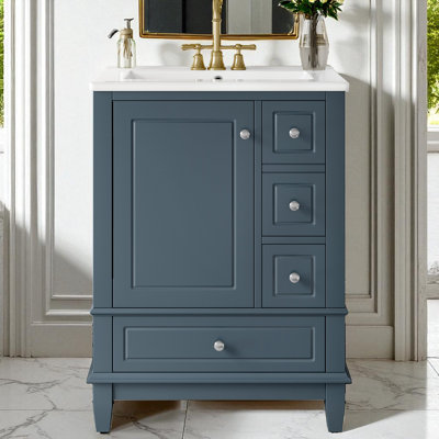 24" Single Bathroom Vanity Set With Ceramic Top