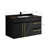 Sanes 35" Wall-Mounted Bathroom Vanity with Gray Sintered Stone Top and Integrated Ceramic Sink, Modern Floating Vanity Cabinet with 2 Drawers and 2 Doors, Single Faucet Hole, Drain Assembly Included