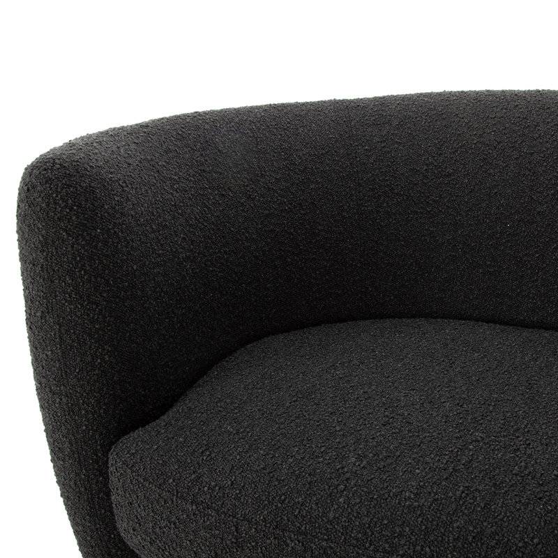 Koba Barrel Chair, Maya Black Boucle