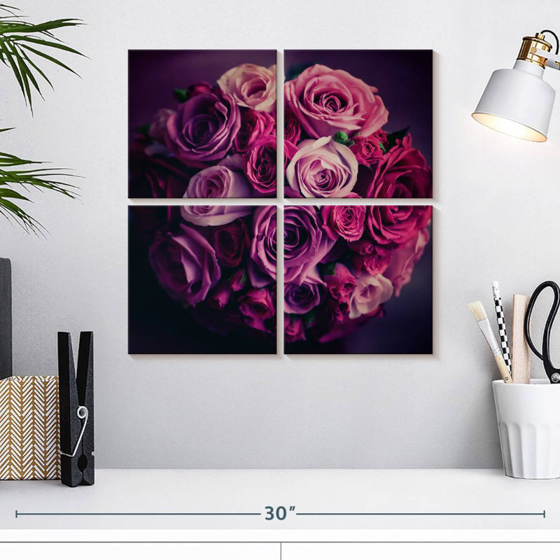 Bouquet de mariage Hardie roses roses, H 18 po x l 18 po