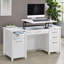 White High Gloss 4-Drawer Office Desk-2101503109