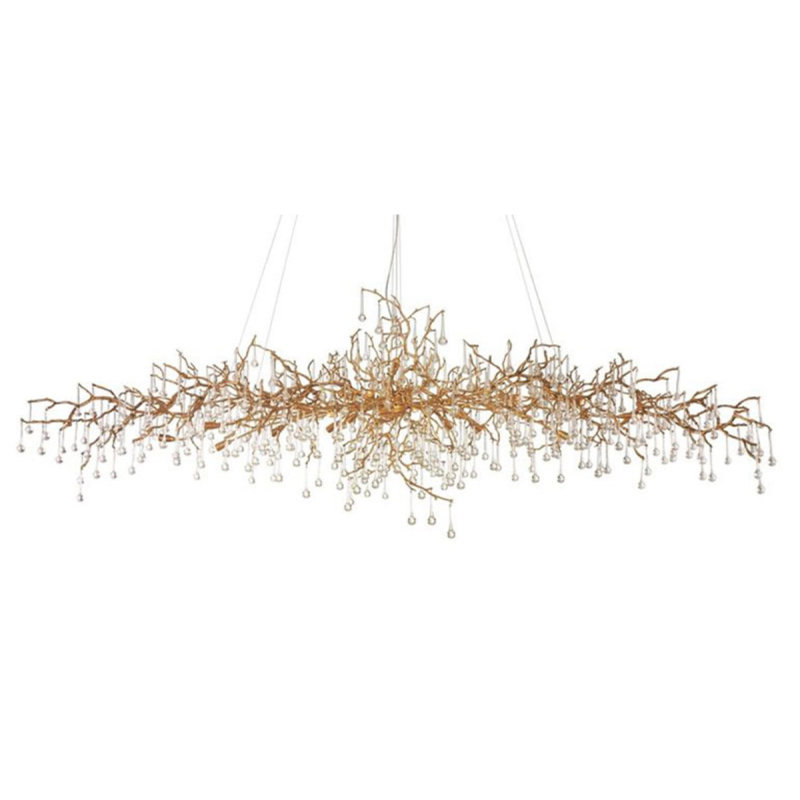 Lustre Light Bijout Branches, Or antique, Fumée, 104” Length x 43" Wide x 51" Height