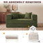 Convertible Sleeper Sofa With Removable Armrests, Corduroy Fabric Sofa Couch, No Assembly Required For Living Room, Dorm, Studio-849271566-854940597