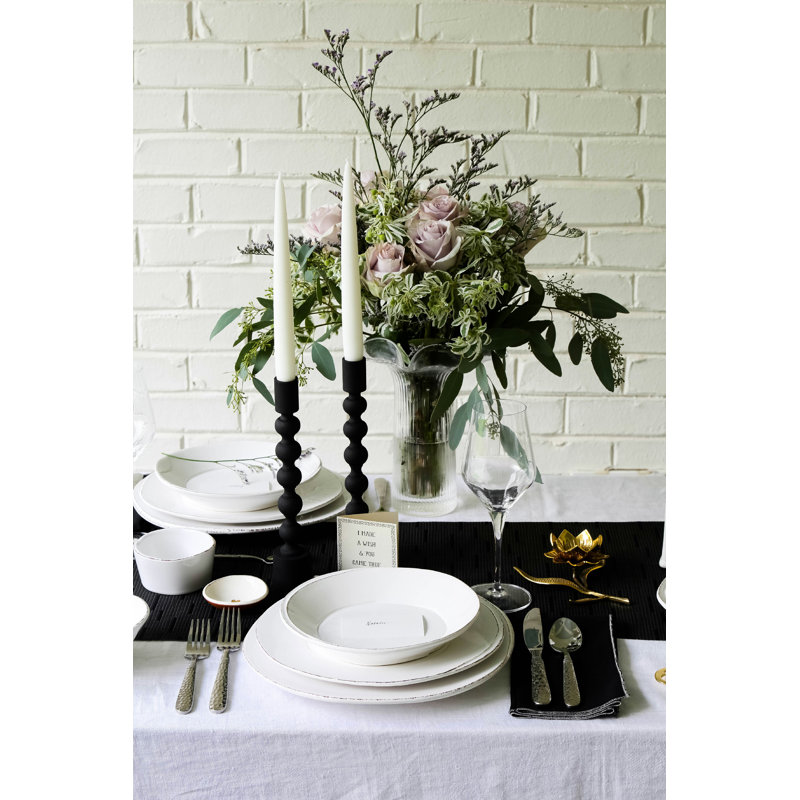 Lastra Handmade Italian Stoneware Dinner Plate, Linen