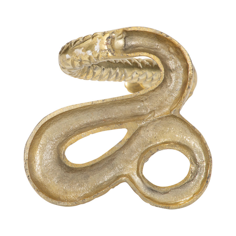 Metal Snake Figurine - Intricately Crafted Decorative Sculpture for Modern Home Decor, Textured Metallic Accent Piece for Shelves, Tables, or Desks - Stylish Statement Ornament