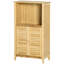 Armoire de plancher en bambou, armoire de salle de bain, tour de rangement avec plusieurs tablettes et portes