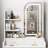 White Vanity Desk Set With Chair & Hair Dryer Holder - 3 Color Dimmable Led Mirror, 3 Drawers
