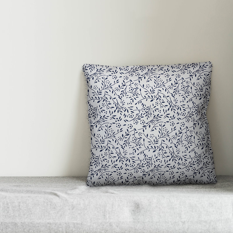 Delicate Flower Pattern Outdoor Throw Pillow