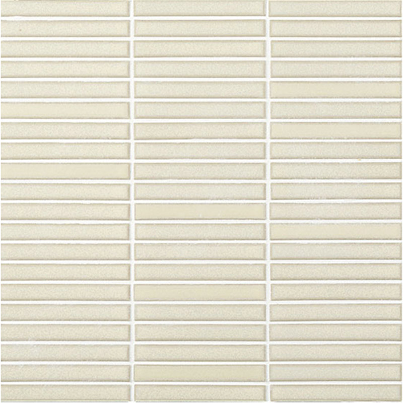 Yohen Border 0.49" x 4" Ceramic Mosaic Wall Tile, Ivory