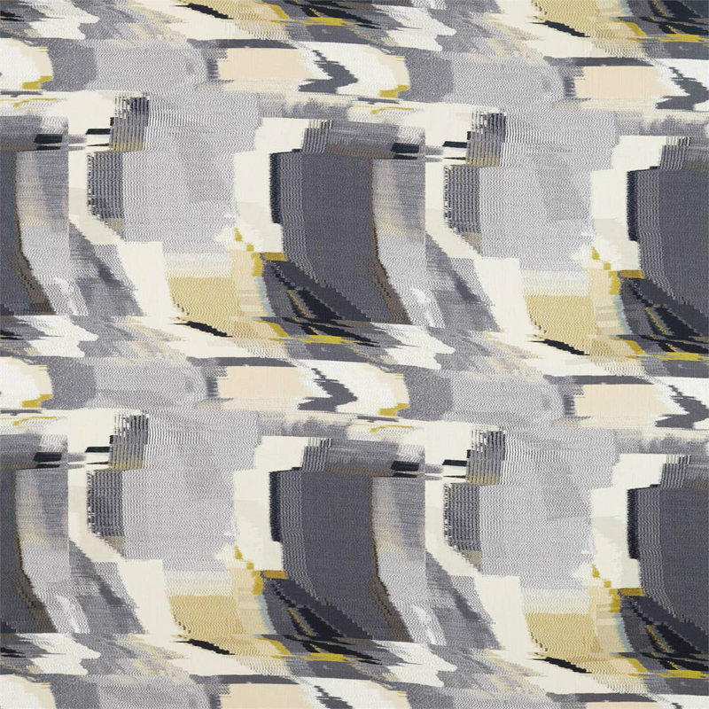 Perspective Fabric, Charcoal/Gold