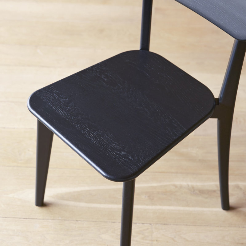 Abel Solid Oak Chairs, Black