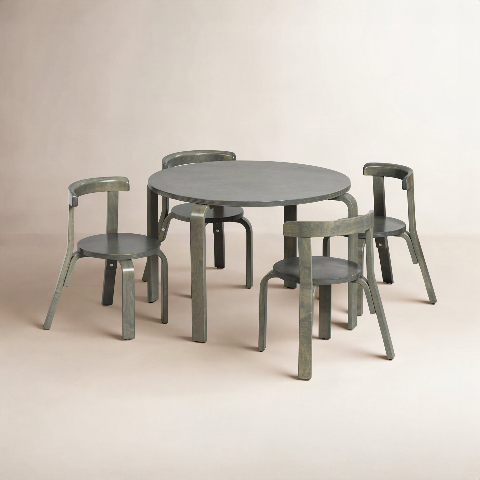Bentwood Kids Table and Chair Set, Gray Wash