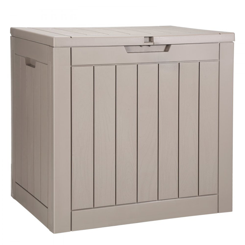 Outdoor Storage Box, 31 Gallon Resin Deck Box, Backyard Outside Toy and Towel Storage Cabinet Waterproof, for Patio Furniture Cushions, Garden Tools, Pool Supplies & Package Delivery (Grey)