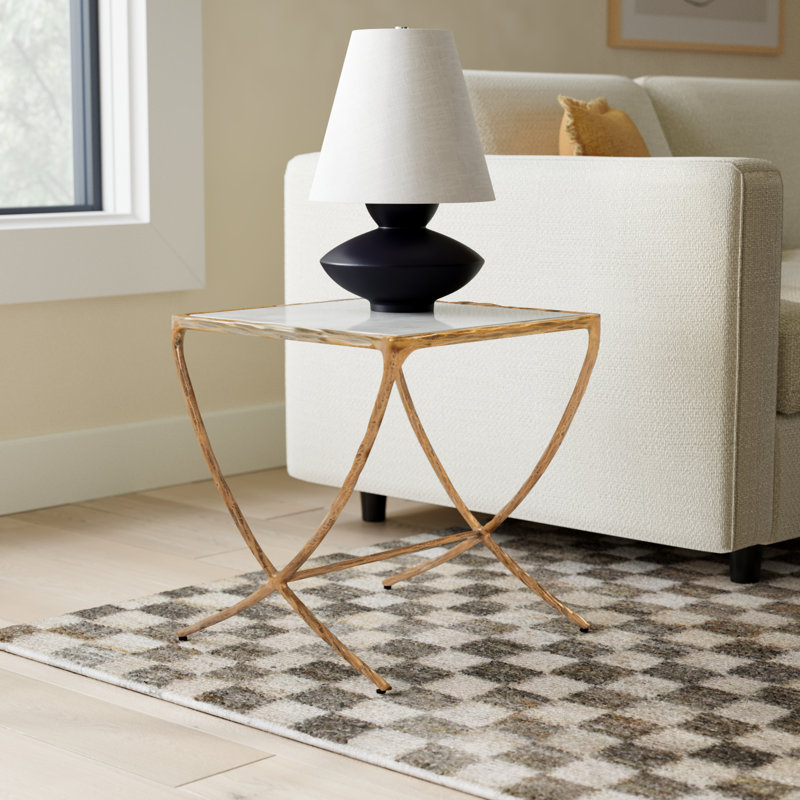 Evelynn Genuine Marble End Table