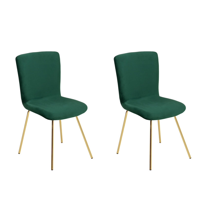 Jasmine 40cm H Velvet Upholstered Side Chair, Green
