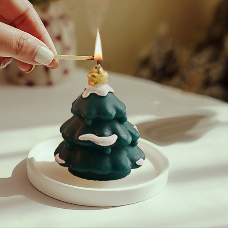Bougie d'aromathérapie en forme de bougie d'arbre de Noël, Vert