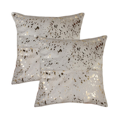 Natural Torino Quattro Color Cowhide Pillow | 2-Pack | 18"x18"