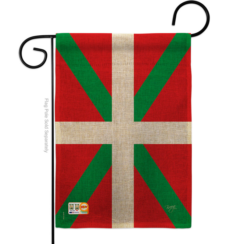 En toile jute 2 côtés 18,5 x 13 po basque drapeau de jardin
