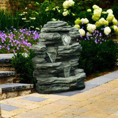 Hargrave Outdoor Weather Resistant Rock Fountain
