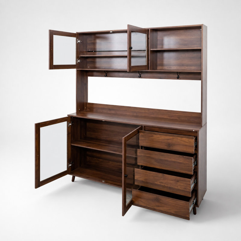 Armoire de rangement autoportante de 63 pouces avec système de gestion des câbles et trousse anti-basculement