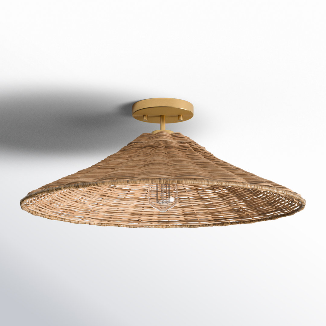 Lilliana Rattan Semi Flush Mount Joss & Main Fixture 