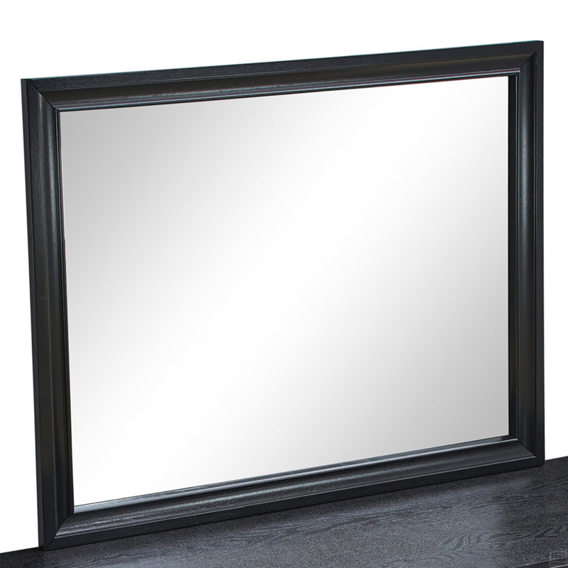 Rectangular Mirror, Black, 37" x 46"