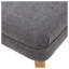 Banc repose-pieds rectangulaire de 38 pouces avec revêtement en tissu d'aspect lin et pieds en bois gris clair