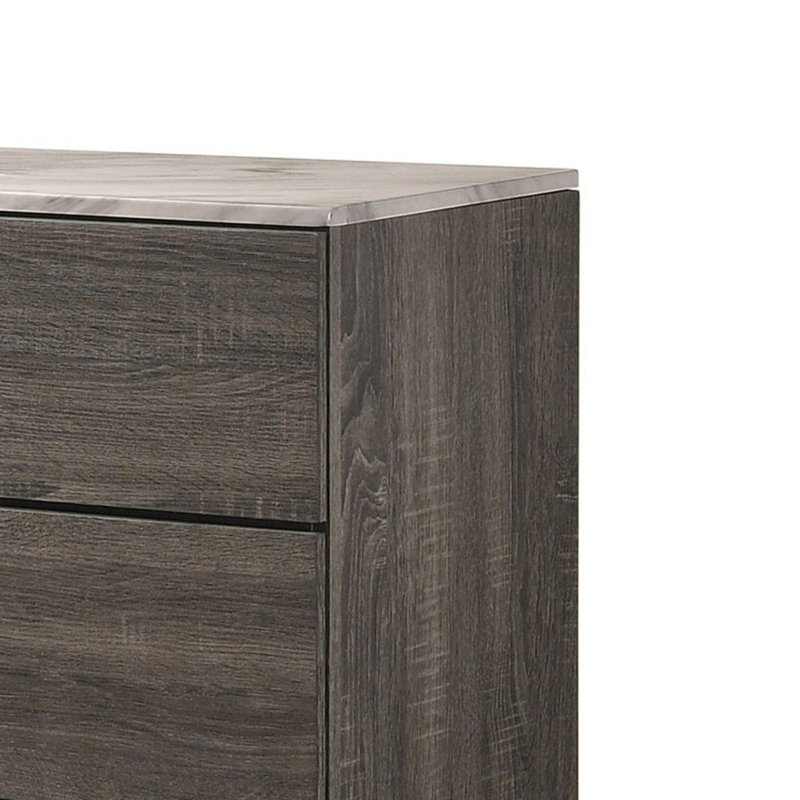 Commode double 6 tiroirs en bois Wilton