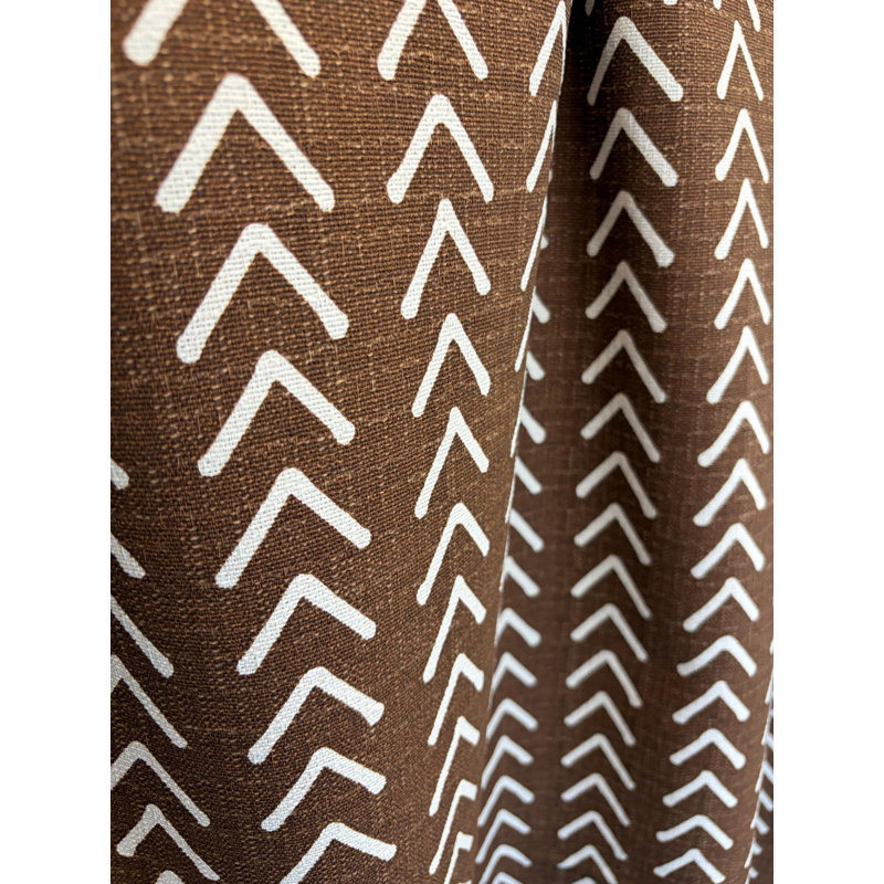 Panneaux de rideaux à motif de flèches bohème brun foncé caramel foncé, 120" W x 50" L