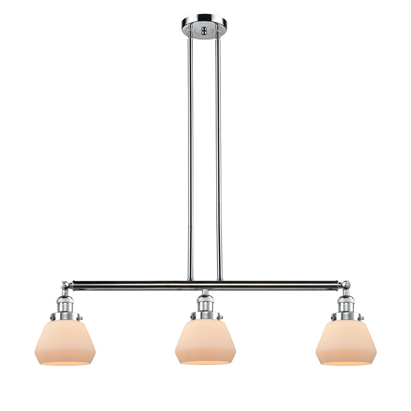 Luminaire suspendu linéaire à 3 lumières pour îlot de cuisine Rivka, Ampoule non incluse, Transparent