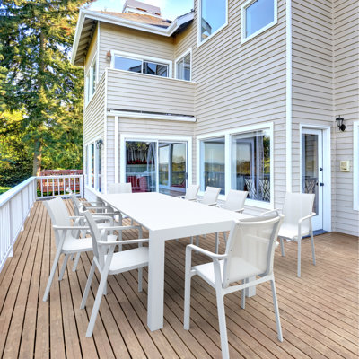 Farrah 11 Piece Dining Set With Extension Table And Sling Arm Chairs