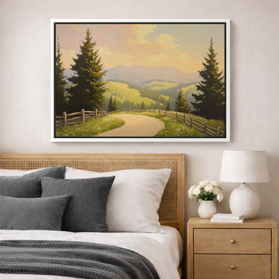 «Golden Sunset Mountain Trail», impression sur toile, impression sur toile encadrée