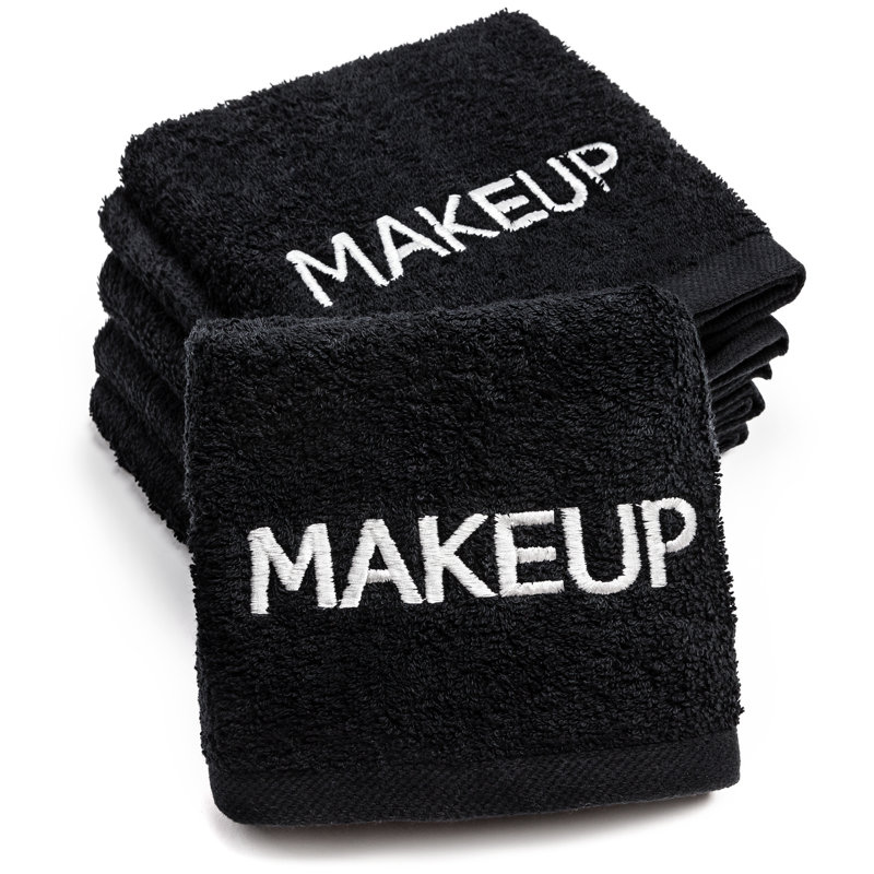Corcino Premium Black Makeup Remover Towels | 100% Cotton, Washcloths Set