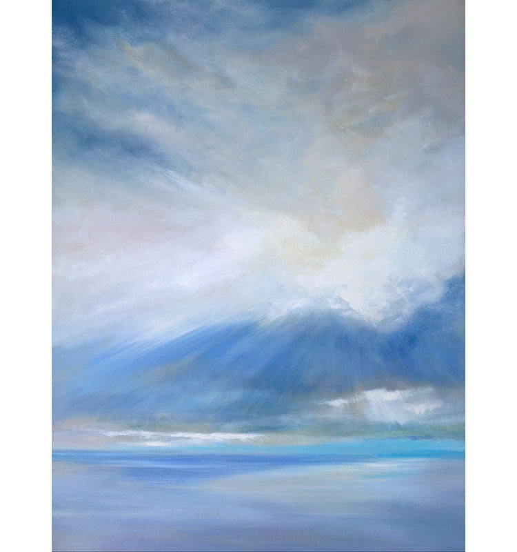 Reproduction d'art sur toile tendue à la plage par Finch, Sheila de Beachcrest Home ™: Heavenly Light Triptych II
