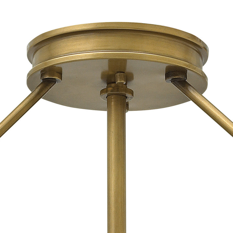 Collier Semi-Flush Mount Ceiling Light - Heritage Brass, Heritage Brass, Incandescent, 11.5"H x 22"W x22"D